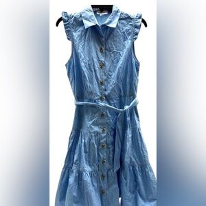 Calvin Klein Sleeveless Button-Down Dress 100% Cotton Size 2 NWT
